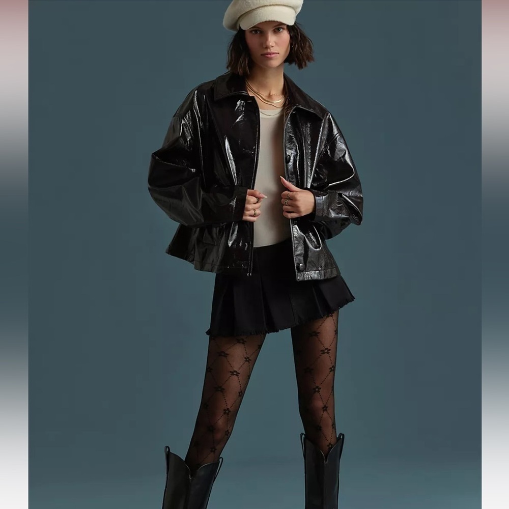 Free People Vegan Leather Kitty Swing Jacket NWOT